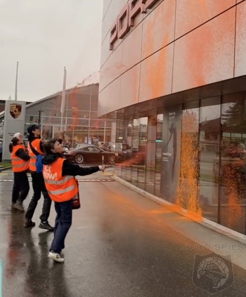 Swiss Eco Terrorists Damage Porsche Dealership And Inventory For Climate Change